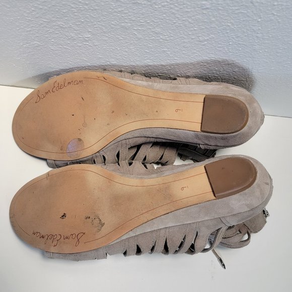Sam Edelman Womens 9 Daleece Beige Suede Strappy Gladiator Sandals EUR 39 - Picture 5 of 11